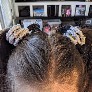 Silver Weave Dreadlock Hair Wraps